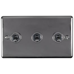 Eurolite Enhance Decorative 3 Gang Toggle Switch Black Nickel
