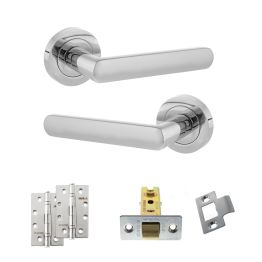 STATUS Carolina Door Handle Pack (Latch Set - 3" CE Latch, 4" Slim Knuckle Hinges x2) - Polished Chrome