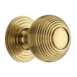 Heritage Brass Cabinet Knob Reeded Design 38mm Polished Brass finish