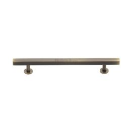 Heritage Brass Cabinet Pull Square Design with Footings 160mm CTC Antique Brass finish