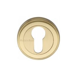 Heritage Brass Euro Profile Cylinder Escutcheon Satin Brass finish