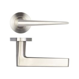Meteor Door Handle on Rose Grade 304 Satin Stainless Steel - By Frelan Hardware - JSS360