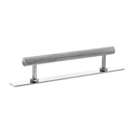 Millhouse Brass Paddington Spiral T-Bar Cabinet Pull Handle on Backplate 128mm - Polished Chrome