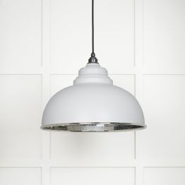 Hammered Nickel Harborne Pendant in Flock
