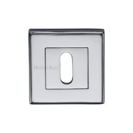 Heritage Brass Key Escutcheon Square Polished Chrome finish