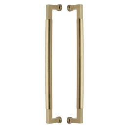 Heritage Brass Door Pull Handle Bauhaus Design 483mm Satin Brass Finish