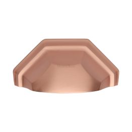 Heritage Brass Drawer Pull Deco Design 89mm CTC Satin Rose Gold Finish