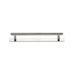 Heritage Brass Cabinet Pull Step Design with Plate 128mm CTC Polished Nickel Finish