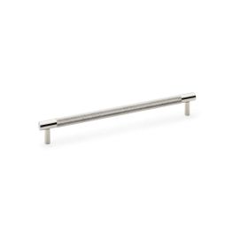 Alexander & Wilks - Brunel Knurled T-Bar Cupboard Handle - Polished Nickel - Centres 224mm
