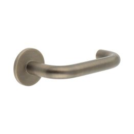 CR-106 Antique Brass Sprung Round Rose Door Handle - By Frelan Hardware - CR-106A1AB