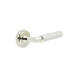 Piccadilly Door Handle on Stepped Rose Polished Nickel - By Frelan Hardware - BUR40KIT159