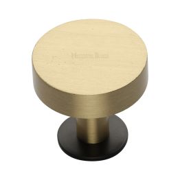 Heritage Brass Cabinet Knob Disc Design with Base 38mm Matt Bronze / Satin Brass finish