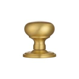 Concealed Fix Mushroom Mortice Knob - Satin Brass