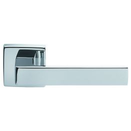 Techna Lever On Square Rose - Polished Chrome