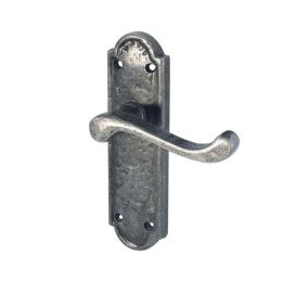 Turnberry Suite Door Handle on Latchplate Pewter - By Frelan Hardware - PEW301