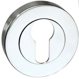 Senza Pari Euro Escutcheons on Round Rose - Polished Chrome