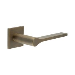 CR-105 Antique Brass Sprung Square Rose Door Handle - By Frelan Hardware - CR-105B1AB