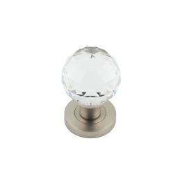 Satin Nickel Faceted Glass Mortice Knob - By Frelan Hardware - JH4255SN