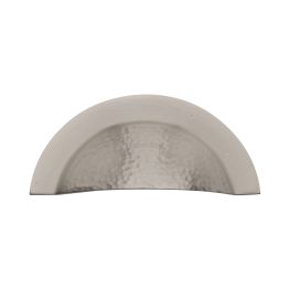 Heritage Brass Drawer Cup Pull Crescent Hammered Design Satin Nickel finish