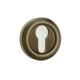 Jedo Parisian Euro Profile Escutcheon 53mm Antique Brass - By Frelan Hardware - JV604EAB