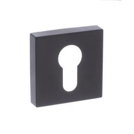 STATUS Euro Escutcheons on S4 Square Rose - Matt Black