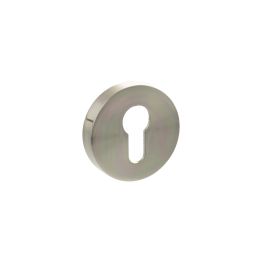 Senza Pari Euro Escutcheons on Round Rose - Satin Nickel