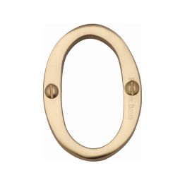 Heritage Brass Numeral 0 Face Fix 51mm (2") Polished Brass finish