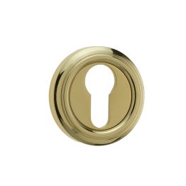 Jedo Parisian Euro Profile Escutcheon 53mm Polished Brass - By Frelan Hardware - JV604EPB