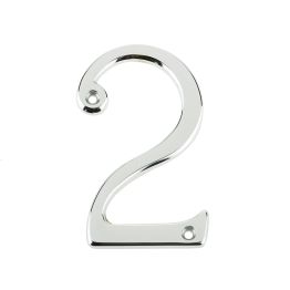 Jedo 75mm Screw Fix Numerals Polished Chrome No. 2 - By Frelan Hardware - JNPC-2