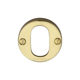 Heritage Brass Oval Profile Cylinder Escutcheon Polished Brass finish