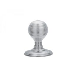 Delamain Reeded Knob - Satin Chrome