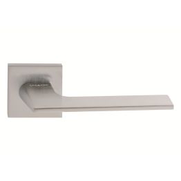 Oro&Oro Unica Lever Door Handle on Square Rose - Satin Chrome