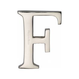 Heritage Brass Alphabet F Pin Fix 51mm (2") Polished Nickel Finish