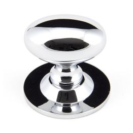 Polished Chrome Oval Cabinet Knob 40mm
