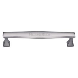 Heritage Brass Cabinet Pull Deco Design 203mm CTC Satin Chrome Finish