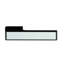 Tupai Rapido VersaLine Tobar Lever Door Handle on Long Rose - Polished Stainless Steel Decorative Plate - Matt Black