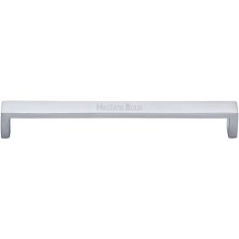 Heritage Brass Cabinet Pull Wide Metro Design 203mm CTC Satin Chrome Finish
