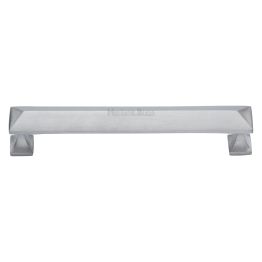Heritage Brass Cabinet Pull Pyramid Design 152mm CTC Satin Chrome Finish