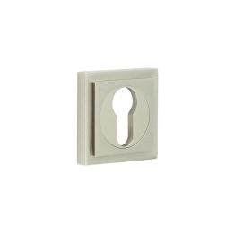Burlington Euro Profile Escutcheons Square Stepped Rose Satin Nickel - By Frelan Hardware - BUR-61SN-173SN