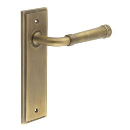 Highgate Door Handle Latch Backplate Antique Brass - By Frelan Hardware - BUR35KIT8