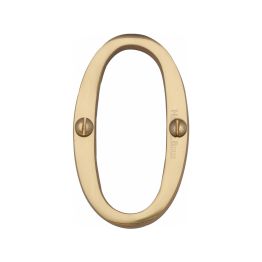 Heritage Brass Numeral 0 Face Fix 76mm (3") Polished Brass finish