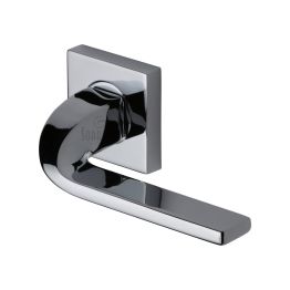 Sorrento Door Handle Lever Latch on Square Rose Stanford Design Polished Chrome finish