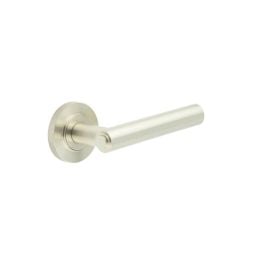 Richmond Door Handles Knurled Rose Satin Nickel - By Frelan Hardware - BUR45KIT317