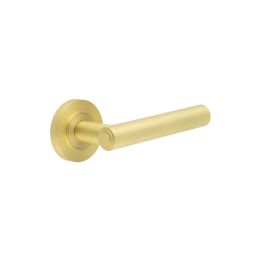 Richmond Door Handles Plain Rose Satin Brass - By Frelan Hardware - BUR45KIT235