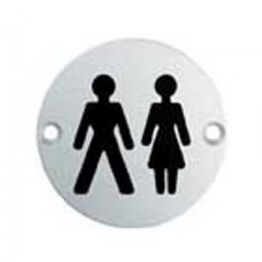 Signage Unisex Symbol - Bright Stainless Steel