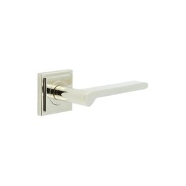 Fitzrovia Door Handles Square Stepped Rose Polished Nickel - By Frelan Hardware - BUR15KIT163