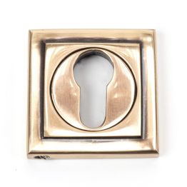 Polished Bronze Round Euro Escutcheon (Square)