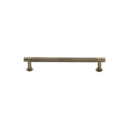 Heritage Brass Cabinet Pull Partial Knurled Design with 16mm Rose 96mm CTC Antique Brass finish