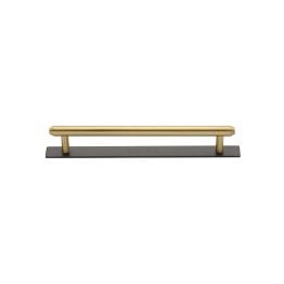 Heritage Brass Cabinet Pull Step Design with Plate 96mm CTC Matt Bronze/Satin Brass Finish