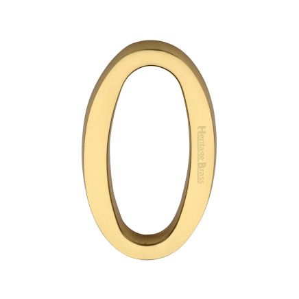 Heritage Brass Numeral 0 Concealed Fix 76mm (3") Polished Brass finish